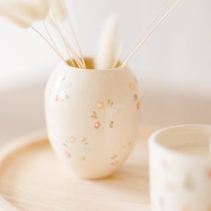 Vase - Collection fleurie faïence blanche