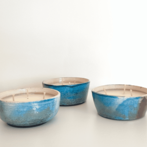Bougie Raku bleu
