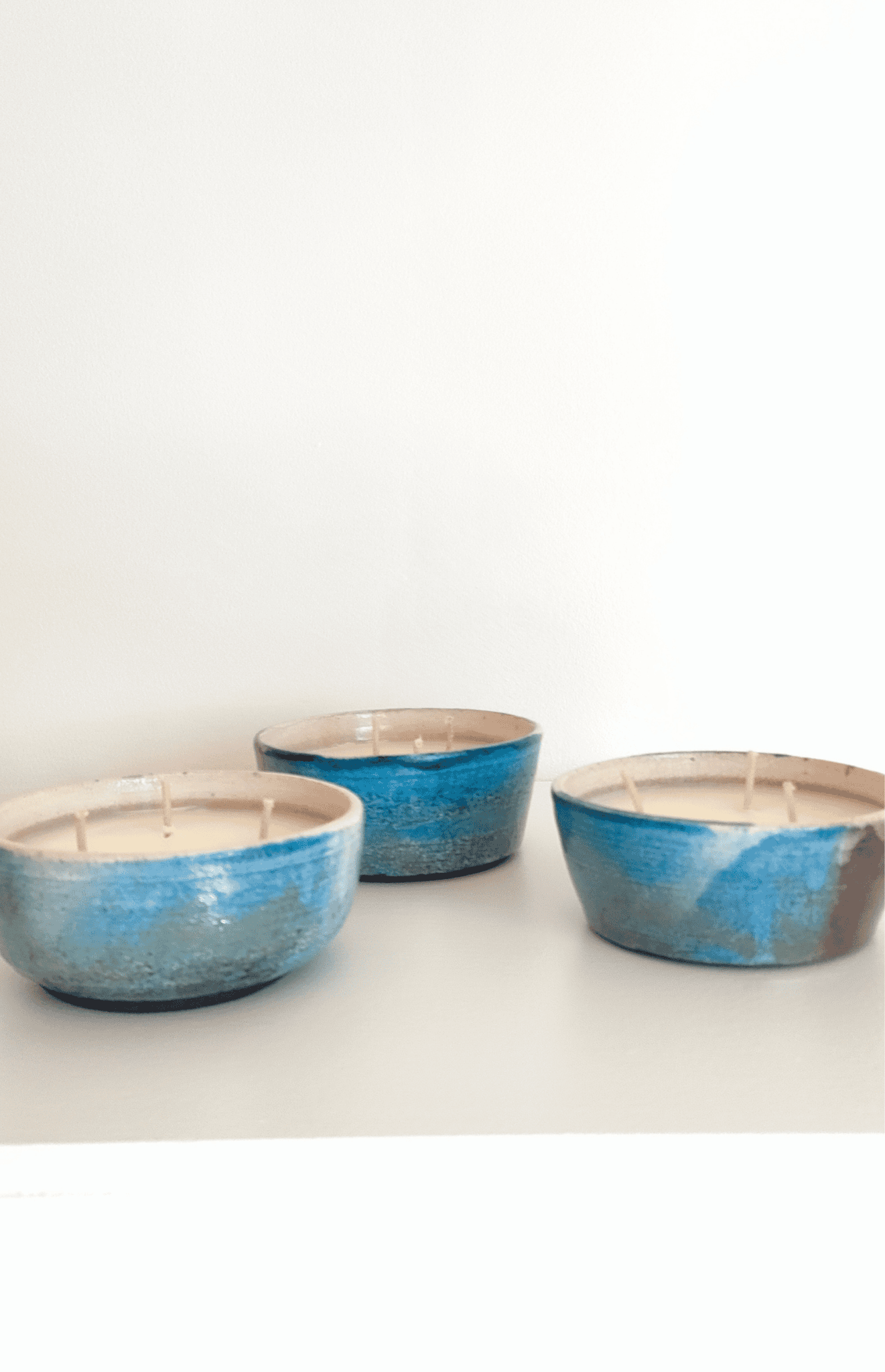Bougie Raku bleu