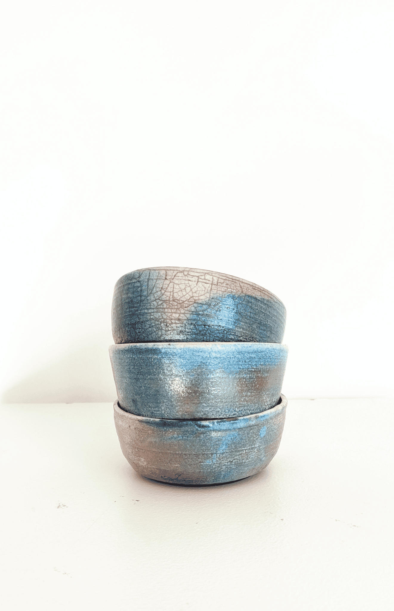 Coupelles Raku bleu